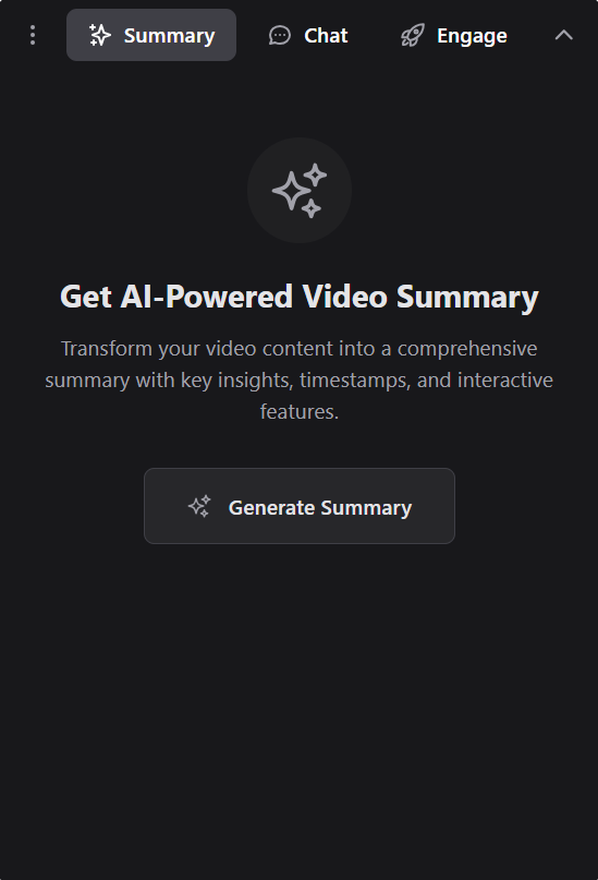 AI-powered summary interface showing key points and insights